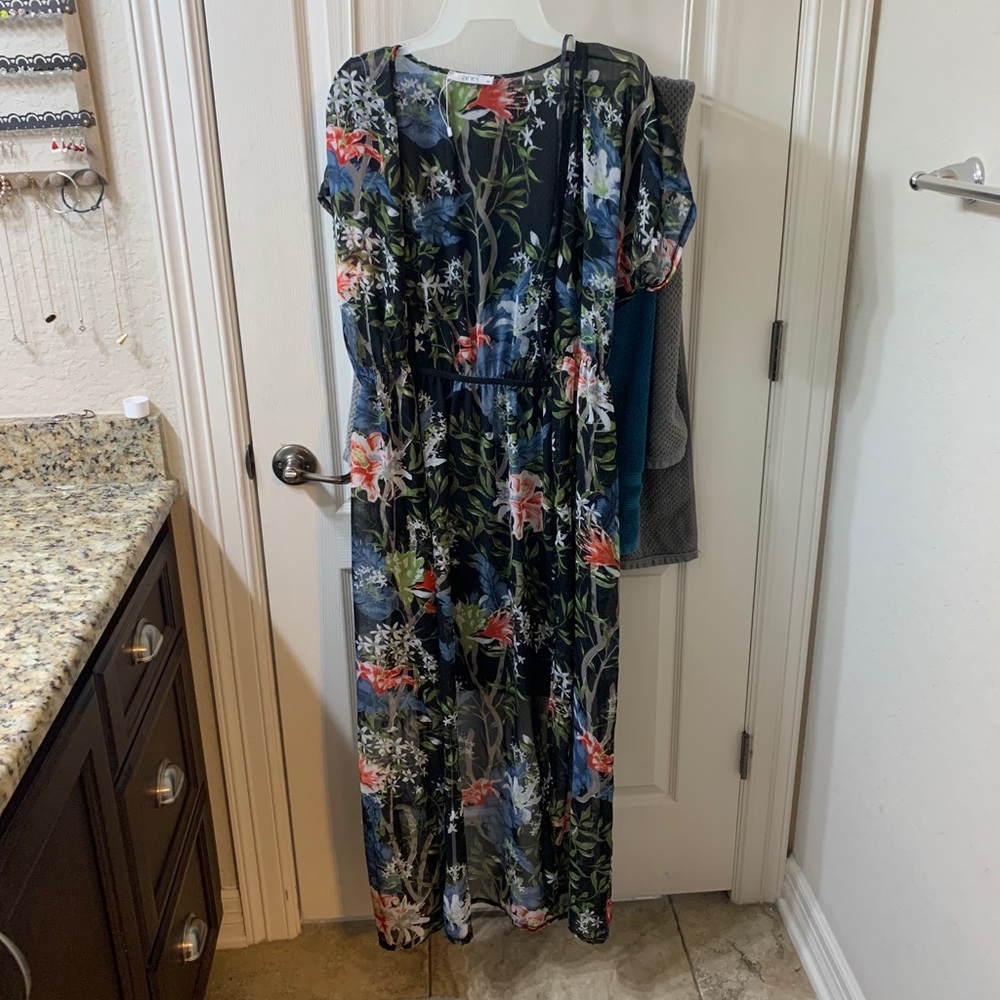 Floral duster cardigan